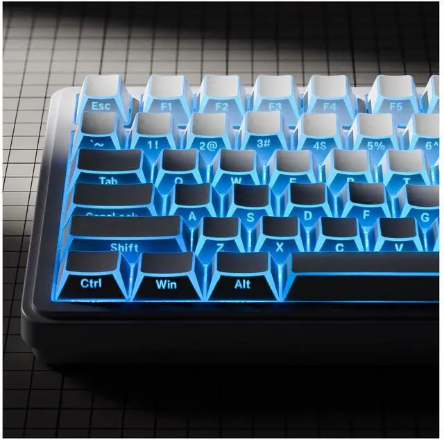 Main image of White Shine Through Keycaps, PBT Keyboard Keycaps Cherry Profile, Custom Side Printed Keycap Sets Suitable for 60% 65% 75% 80% 100% Mechanical Keyboard