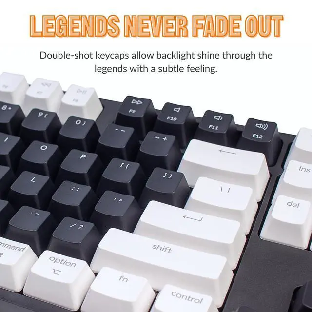 Alt view image 4 of 7 - Full Size 104 Keys USB Type-C Wired Mechanical Gaming Keyboard for Mac Layout, Gateron G Pro Red Switch/RGB Backlight/Double-Shot ABS keycaps Computer Keyboard for Windows Laptop PC