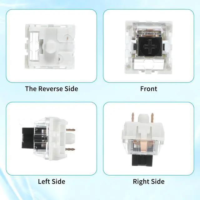 Alt view image 3 of 7 - Keyboard Switches, 50 Pcs 3 PIN Black Keyboard Clicker Replacement Dustproof Keyboards Switch for Most Gaming Keyboards