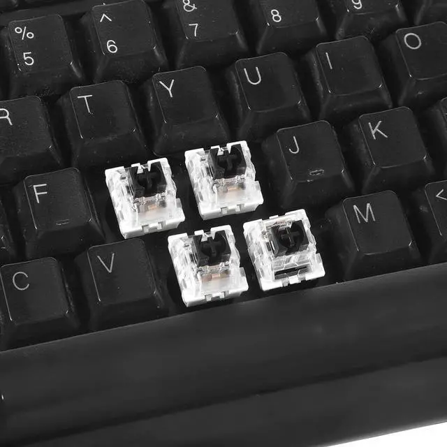 Alt view image 4 of 7 - Keyboard Switches, 50 Pcs 3 PIN Black Keyboard Clicker Replacement Dustproof Keyboards Switch for Most Gaming Keyboards