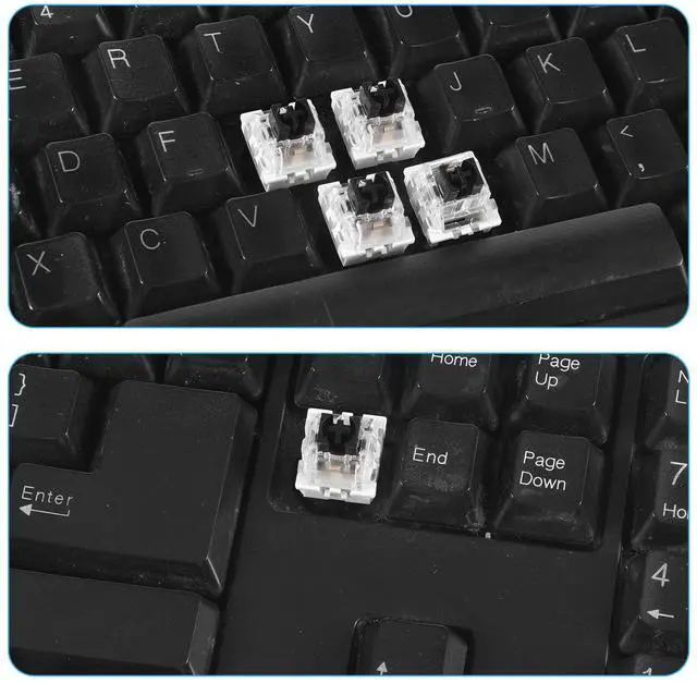 Alt view image 7 of 7 - Keyboard Switches, 50 Pcs 3 PIN Black Keyboard Clicker Replacement Dustproof Keyboards Switch for Most Gaming Keyboards