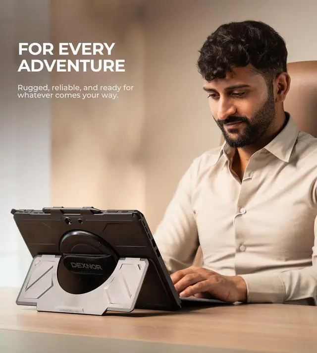 Alt view image 7 of 7 - for Microsoft Surface Pro 12th Edition/11/10/9 Case 13 inch 2026/2024/2022, Rugged Protective Case with 360° Rotating Hand Strap & Large Stand & Pen Holder Shockproof Cover, Black