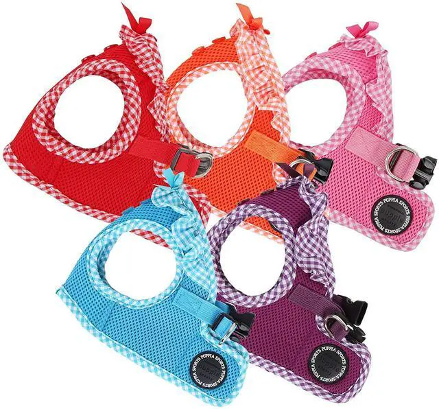 Alt view image 4 of 4 - Dog Harness Step-in All Season Mesh Cute No Pull No Choke Walking Training for Small Dog, Pink, Large