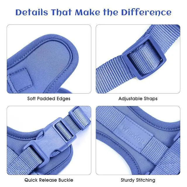 Alt view image 3 of 7 - No Pull Dog Harness, Blue, Medium