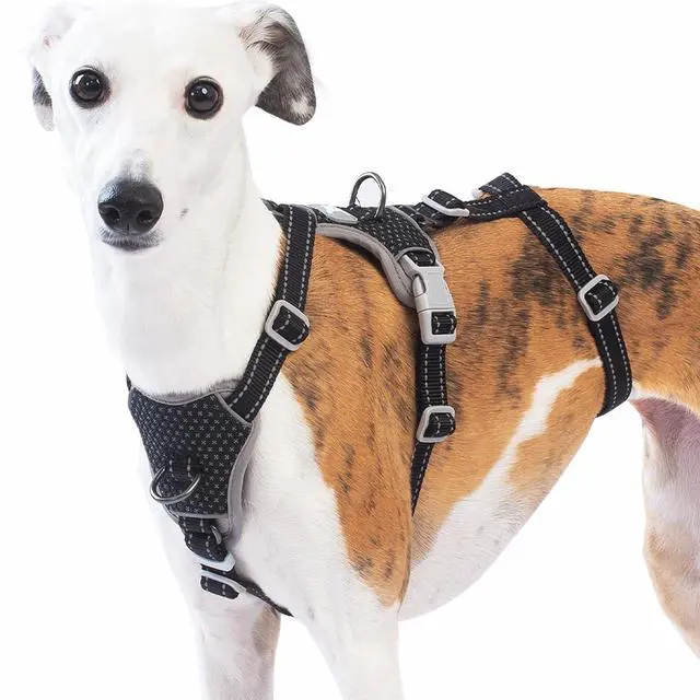 Main image of Escape Proof Dog Harness No Pull, No Slip, Fully Reflective, Adjustable 7-Point Design for Small, Medium, and Large Dogs Lightweight for Outdoor Training & Hiking (Black, L)