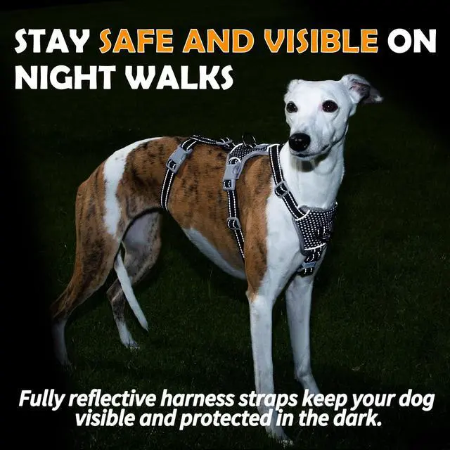 Alt view image 5 of 7 - Escape Proof Dog Harness No Pull, No Slip, Fully Reflective, Adjustable 7-Point Design for Small, Medium, and Large Dogs Lightweight for Outdoor Training & Hiking (Black, L)