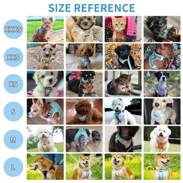 Alt view image 2 of 7 - Small Dog Harness - Breathable Double-Layer Jacquard No-Choke Vest, Durable Anti-Tear Fabric with Reflective Trim - Perfect for Running, Parties, Daily Walks (Brown-Beige, XS)