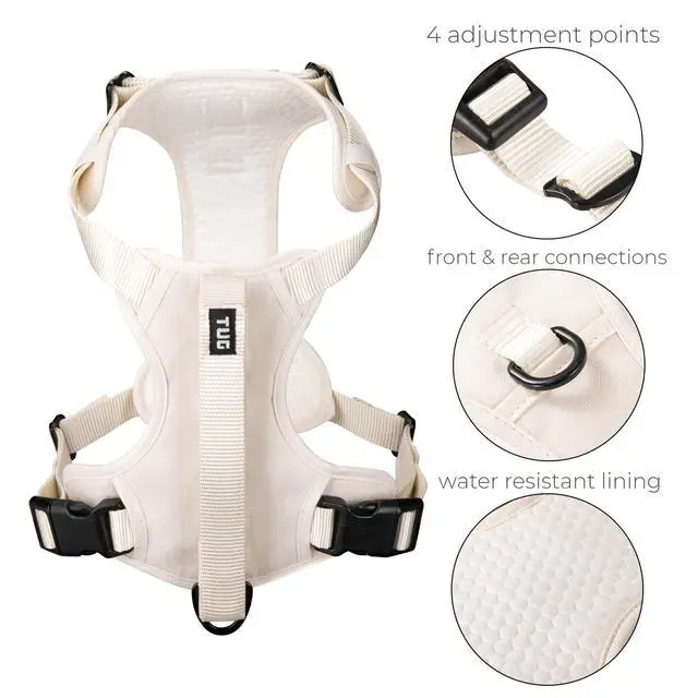 Alt view image 4 of 7 - Grab Dog Harness with Built-in Magnetic Traffic Leash (Large/Cream)
