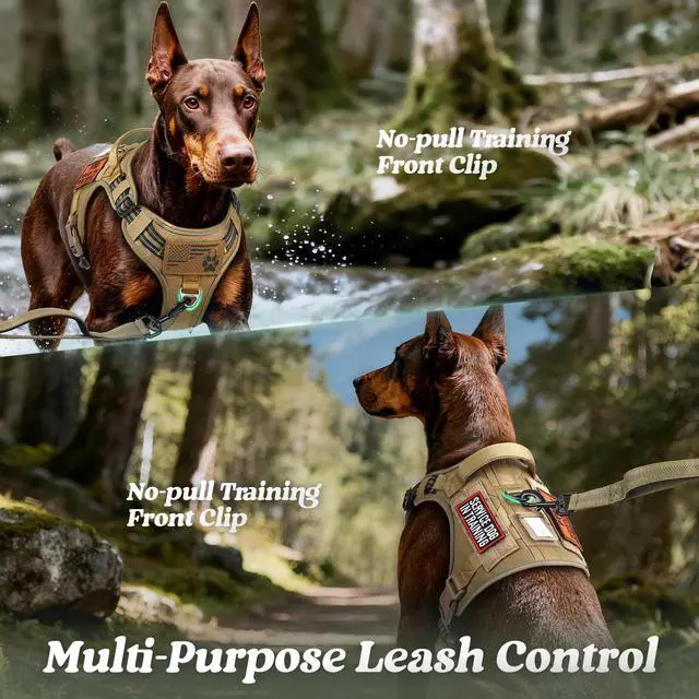 Alt view image 3 of 7 - Tactical Dog Harness for Large Dogs, No Pull Service Pet Vest