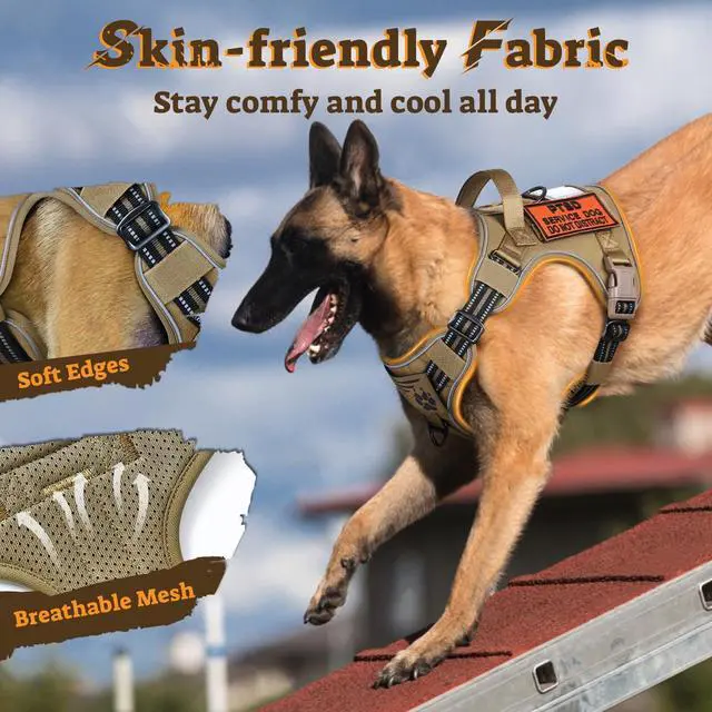Alt view image 4 of 7 - Tactical Dog Harness for Large Dogs, No Pull Service Pet Vest