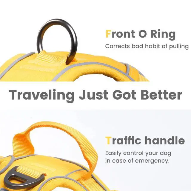 Alt view image 3 of 7 - No Pull Dog Harness with Pet ID Tag, Reflective Vest