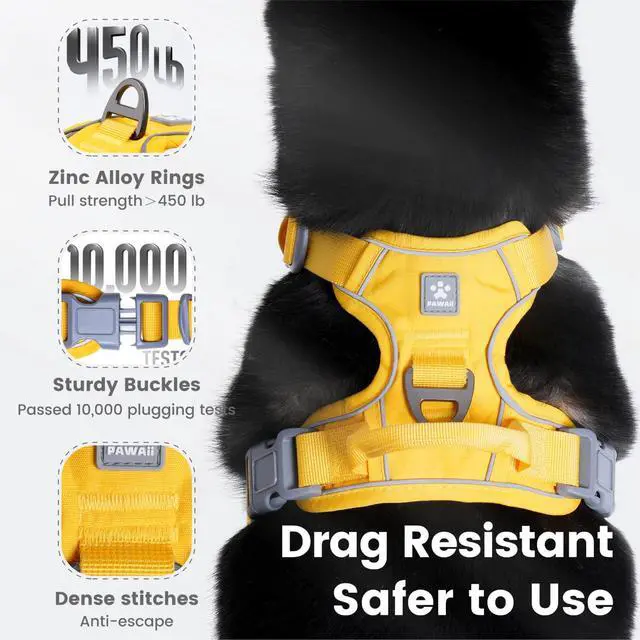 Alt view image 4 of 7 - No Pull Dog Harness with Pet ID Tag, Reflective Vest