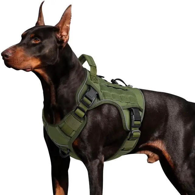 Main image of Tactical Dog Harness for Large Dogs, Heavy Duty No Pull Dog Harness with Handle, Adjustable Reflective Military K9 German Shepherd Big Size Dog Vest for Walking, Training, Hunting, Green (L)