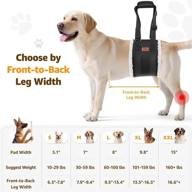 Alt view image 3 of 7 - Adjustable Dog Sling for Large Dogs Hind Leg Support Weak Legs Mobility Aid