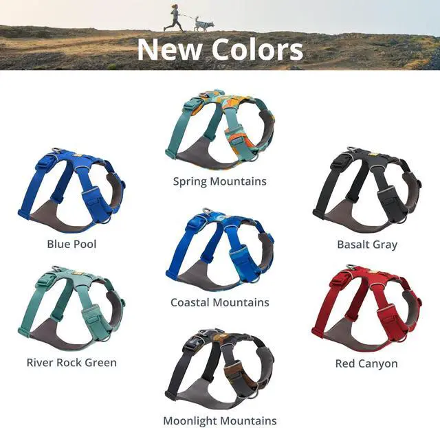 Alt view image 5 of 7 - Front Range Dog Harness, Reflective Soft Padded Everyday Harness with Dual Leash Clips, Adjustable and Lightweight Fit for Training or Walking for All Dogs, Moonlight Mountains, Medium