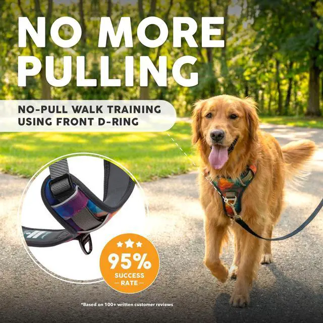 Alt view image 2 of 7 - Adventure No Pull Dog Harness, Reflective Trim No Pull Harness for Medium Sized Dog - Military Grade Nylon, Front Clip with Gel Lined Handle. Soft & Padded Puppy