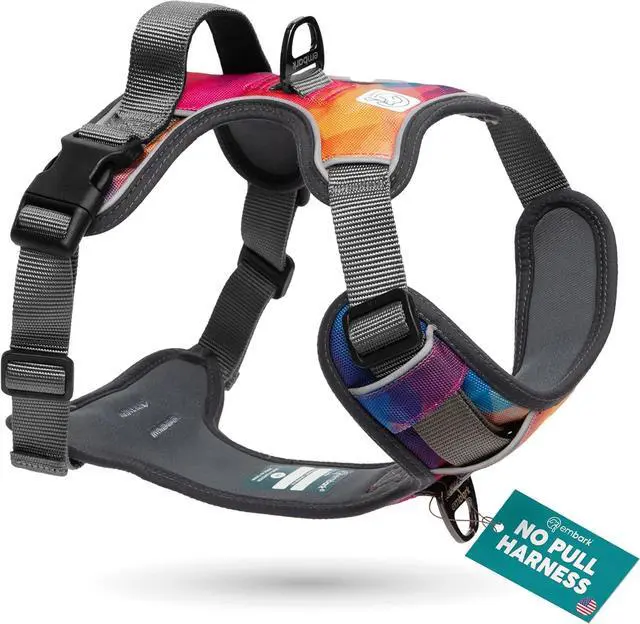 Main image of Adventure No Pull Dog Harness, Reflective Trim No Pull Harness for Medium Sized Dog - Military Grade Nylon, Front Clip with Gel Lined Handle. Soft & Padded Puppy