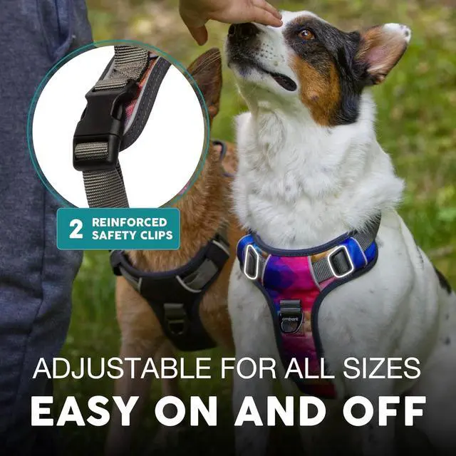 Alt view image 5 of 7 - Adventure No Pull Dog Harness, Reflective Trim No Pull Harness for Medium Sized Dog - Military Grade Nylon, Front Clip with Gel Lined Handle. Soft & Padded Puppy