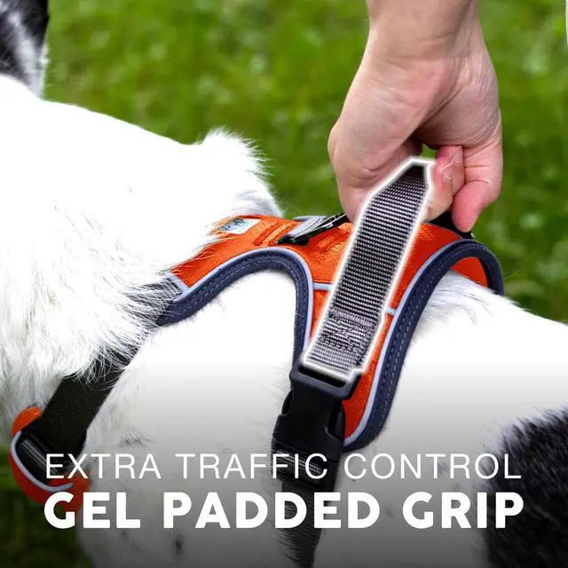 Alt view image 7 of 7 - Adventure No Pull Dog Harness, Reflective Trim No Pull Harness for Medium Sized Dog - Military Grade Nylon, Front Clip with Gel Lined Handle. Soft & Padded Puppy