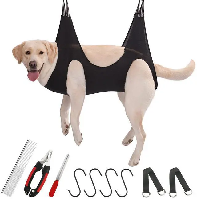 Main image of Pet Dog Grooming Hammock Harness for Cats & Dogs, Dog Sling for Grooming, Dog Hammock Restraint Bag with Nail Clippers/Trimmer, Nail File, Pet Comb,Ear/Eye Care