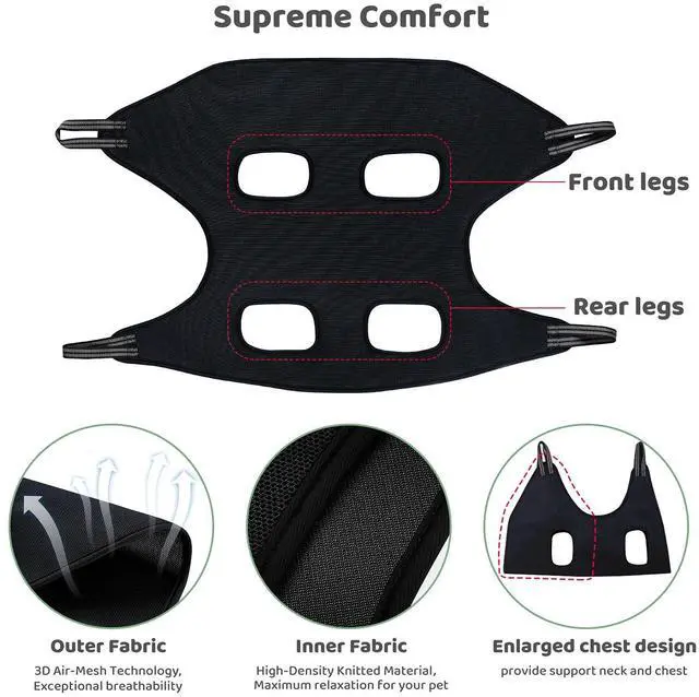 Alt view image 2 of 6 - Pet Dog Grooming Hammock Harness for Cats & Dogs, Dog Sling for Grooming, Dog Hammock Restraint Bag with Nail Clippers/Trimmer, Nail File, Pet Comb,Ear/Eye Care
