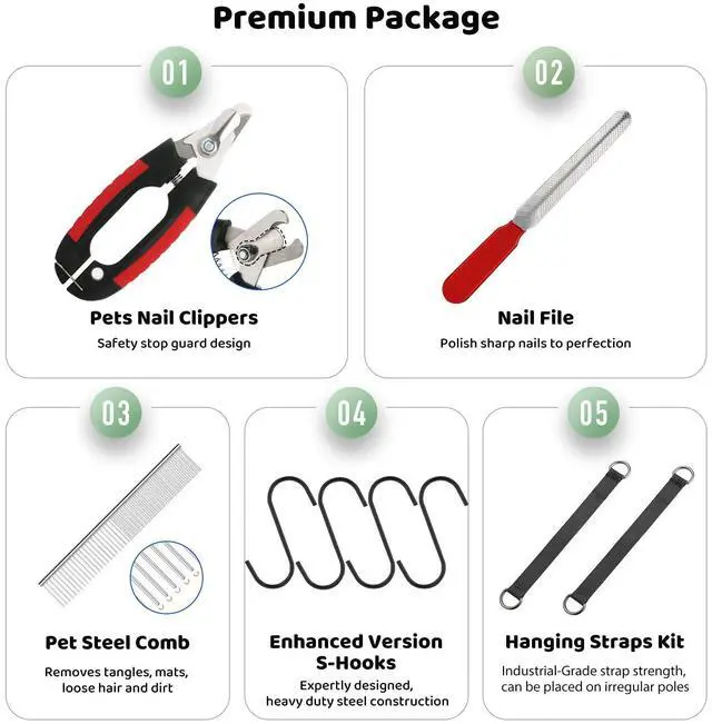 Alt view image 3 of 6 - Pet Dog Grooming Hammock Harness for Cats & Dogs, Dog Sling for Grooming, Dog Hammock Restraint Bag with Nail Clippers/Trimmer, Nail File, Pet Comb,Ear/Eye Care
