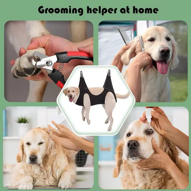 Alt view image 5 of 6 - Pet Dog Grooming Hammock Harness for Cats & Dogs, Dog Sling for Grooming, Dog Hammock Restraint Bag with Nail Clippers/Trimmer, Nail File, Pet Comb,Ear/Eye Care