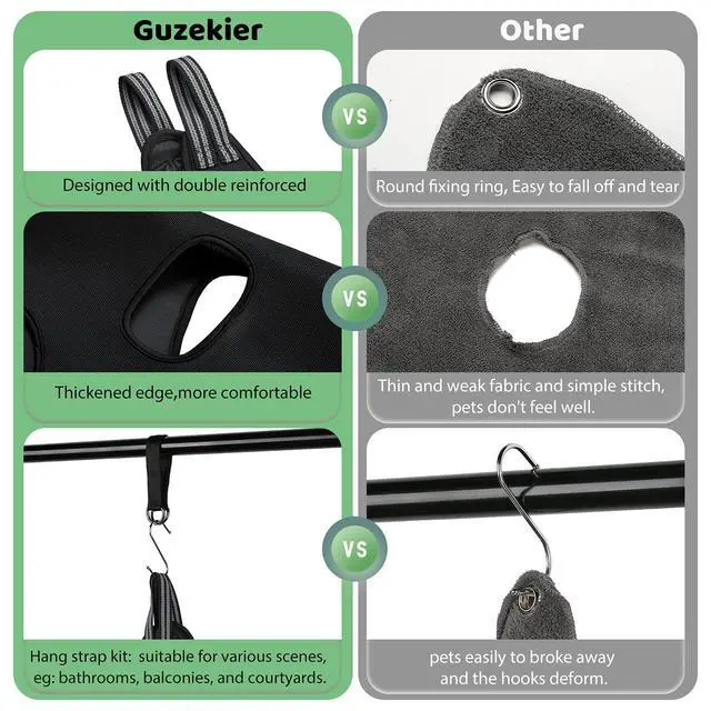 Alt view image 4 of 6 - Pet Dog Grooming Hammock Harness for Cats & Dogs, Dog Sling for Grooming, Dog Hammock Restraint Bag with Nail Clippers/Trimmer, Nail File, Pet Comb,Ear/Eye Care