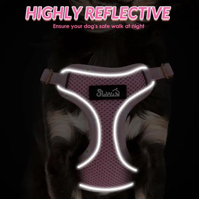 Alt view image 6 of 7 - Small Dog Harness and Leash Set, No Pull & Lightweight, Pink, XXS