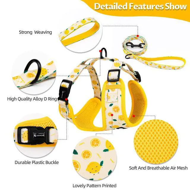 Alt view image 5 of 7 - Dog Harness and Leash Set, Adjustable Dog Harness, Dog Leash, No Pull No Choke Puppy Harnesses for Walking Training for Small Medium Large Pet