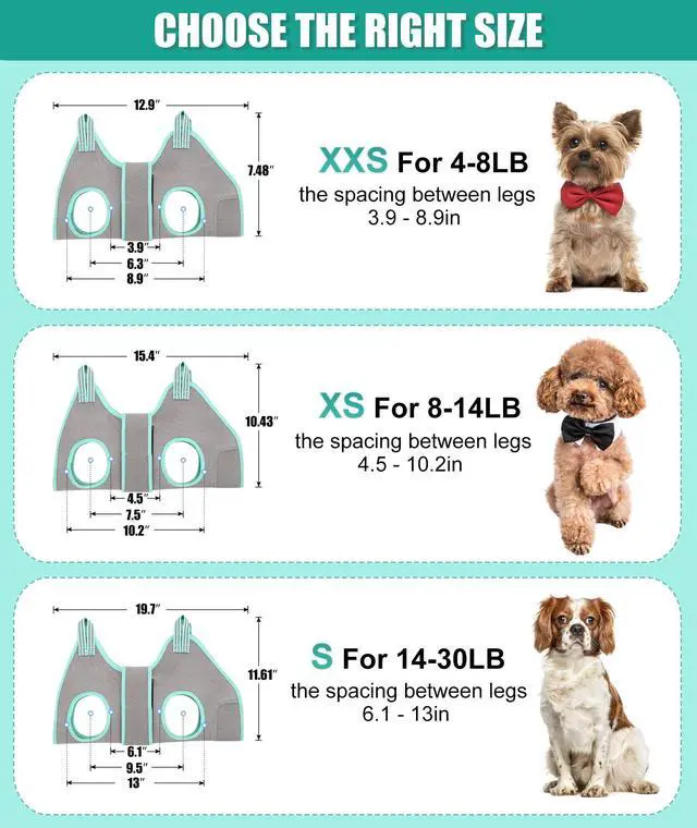 Alt view image 3 of 6 - XS Dog Grooming Hammock Harness, Grey, Nail Trimming, Holder, Restraint, Thick Neck Support