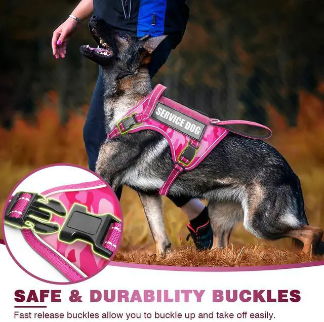 Alt view image 2 of 7 - Tactical Dog Harness, No Pull Dog Harness for Medium Large Dogs with Handle & Molle, Military Service Dog Vest Harness in Training Pet Harness for Small Dogs