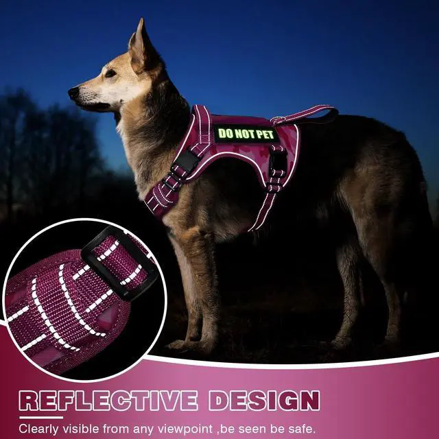 Alt view image 7 of 7 - Tactical Dog Harness, No Pull Dog Harness for Medium Large Dogs with Handle & Molle, Military Service Dog Vest Harness in Training Pet Harness for Small Dogs