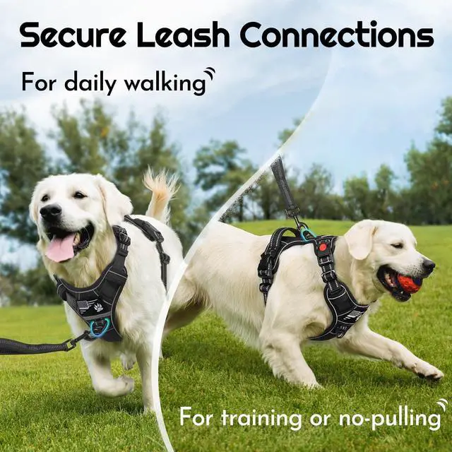 Alt view image 4 of 7 - Dog Harness No Pull for Large Dogs, Easy On & Off with 3 Buckles