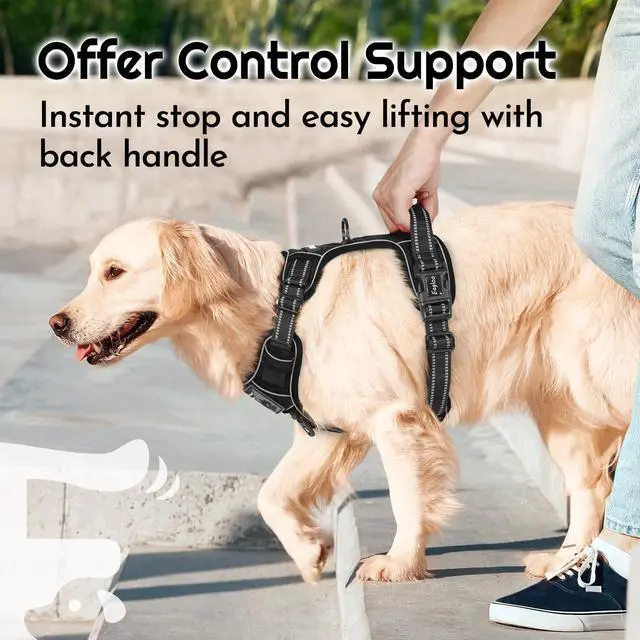 Alt view image 5 of 7 - Dog Harness No Pull for Large Dogs, Easy On & Off with 3 Buckles