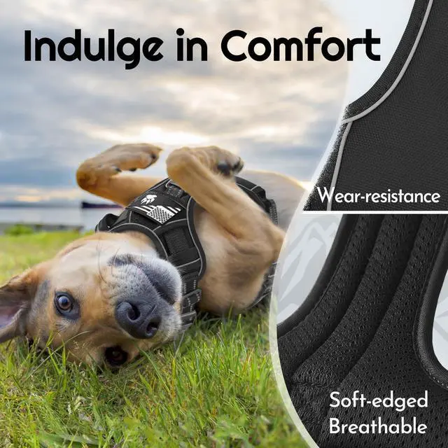 Alt view image 6 of 7 - Dog Harness No Pull for Large Dogs, Easy On & Off with 3 Buckles