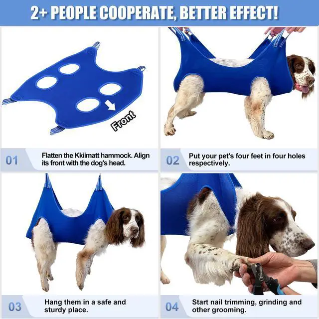 Alt view image 4 of 5 - 10 in 1 Pet Grooming Hammock Harness with Nail Clippers/Trimmer, Nail File, Dog Hammock/Grooming Sling for Nail Trimming/Clipping