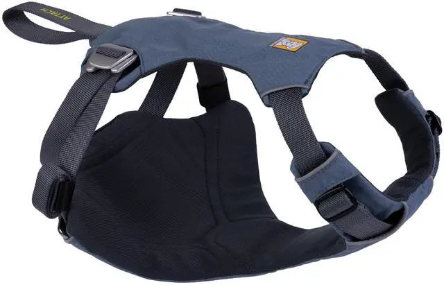 Main image of Load Up Dog Car Harness, Padded Adjustable Travel Restraint with Universal Seat Belt Attachment and Strength-Rated Metal Hardware, for Road Trips in Cars & SUVs, Slate Blue, Medium