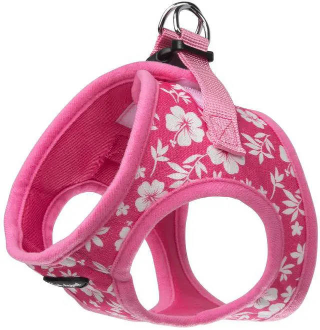 Main image of Pink Hibiscus Step-in Dog Harness for Small to Medium Sized Pets Updated Sizing, Re-Measuring is Essential Soft Vest Harness Anti-Choke with Adjustable Strap & Heavy Duty Clip M