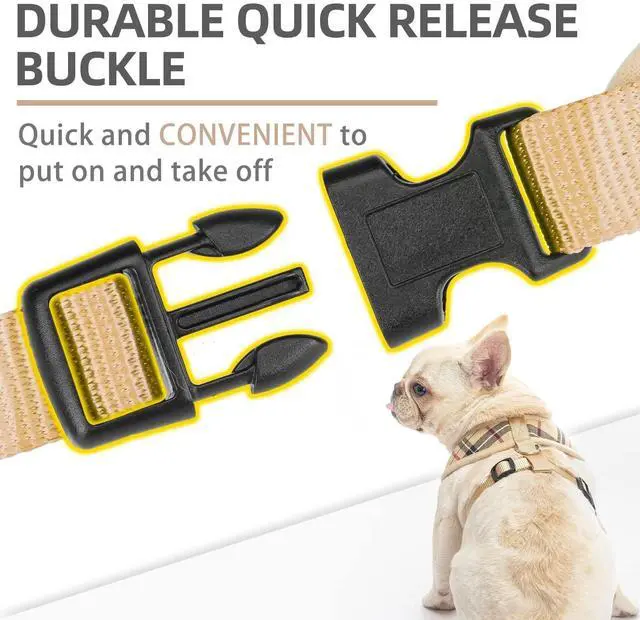 Alt view image 4 of 7 - Soft Mesh Dog Harness Sized and Leash Set Pet Puppy Cat Comfort Padded Vest No Pull Harnesses, Beige, Medium