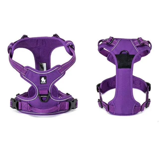 Alt view image 4 of 6 - Adjustable No-Pull Dog Harness Reflective Pup Vest Harnesses Comfortable Control Brilliant Colors TLH5651(Purple,S)