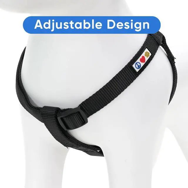 Alt view image 4 of 7 - Solid Step-in Dog Harness Adjustable No-Pull Vest for Puppies to Seniors, Safe & Comfortable XS Black