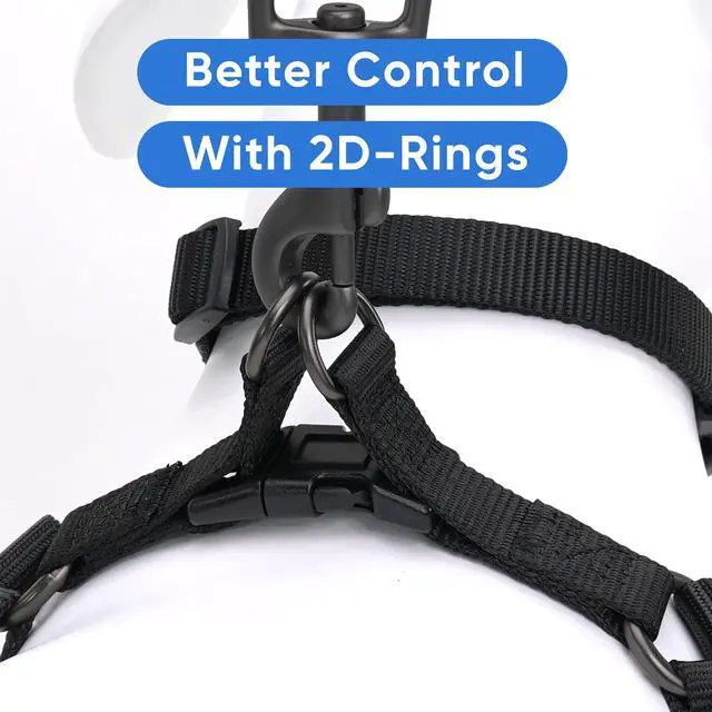Alt view image 6 of 7 - Solid Step-in Dog Harness Adjustable No-Pull Vest for Puppies to Seniors, Safe & Comfortable XS Black