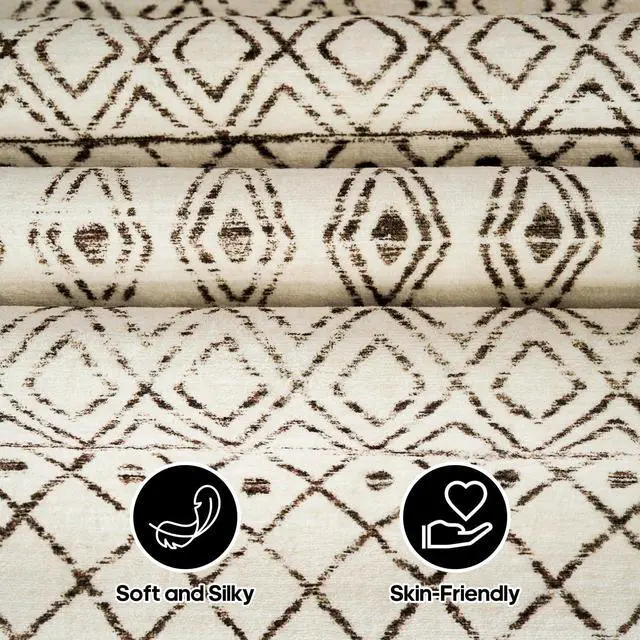 Alt view image 5 of 7 - 2x3 Small Rug Washable Rug: Moroccan Kitchen Low Pile Area Rugs Beige