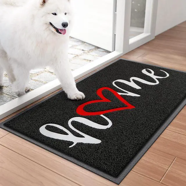Main image of Door Mat, Welcome Mat Low Profile Floor Mat Front Doormat Indoor and Outdoor Doormat Non Slip Rugs for Entryway, Patio, High Traffic Areas (30"x17.5", Black-Home)