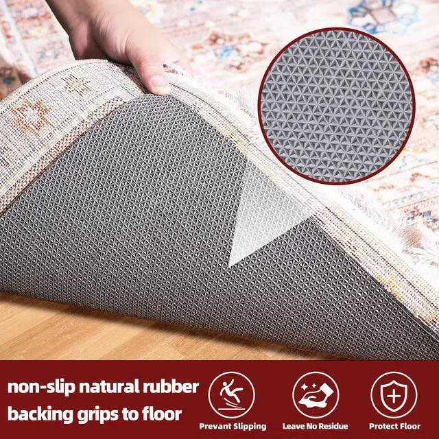Alt view image 4 of 7 - Felt and Natural Rubber Backing Rug Pads 1/4 Thick, 5 x 7 Ft Non Slip Carpet Gripper Keep Rugs in Place, Under Area Rug Protective Cushioned Pads, Carpet Runners, Hardwood Floors Protection