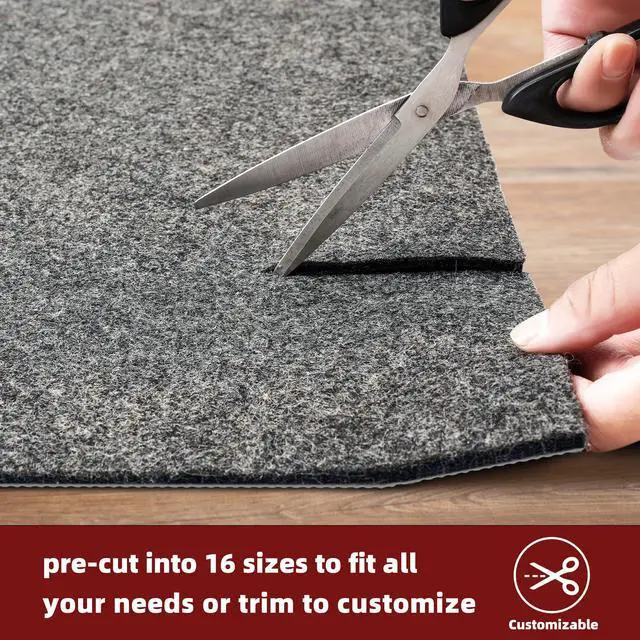 Alt view image 5 of 7 - Felt and Natural Rubber Backing Rug Pads 1/4 Thick, 5 x 7 Ft Non Slip Carpet Gripper Keep Rugs in Place, Under Area Rug Protective Cushioned Pads, Carpet Runners, Hardwood Floors Protection