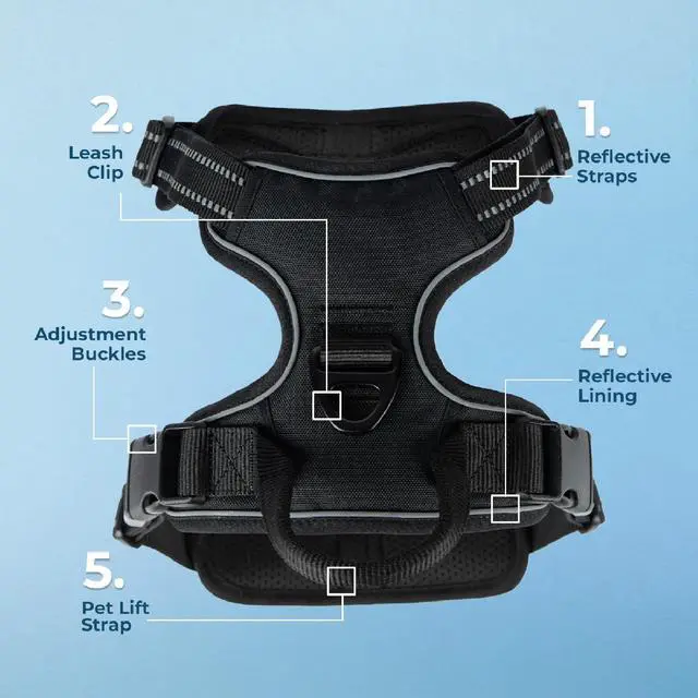 Alt view image 5 of 7 - Dual Attachment No Pull Harness - Black, Medium