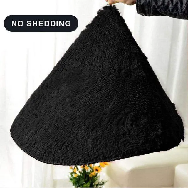 Alt view image 6 of 6 - Soft Modern Indoor Shaggy Area Rug for Bedroom Livingroom Dorm Kids Room Home Decorative, Non-Slip Plush Fluffy Furry Fur Rugs Comfy Nursery Accent Floor Carpet 2x3 Feet, Black