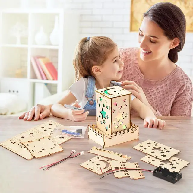 Alt view image 2 of 7 - 5 Individual STEM Science Kits for Kids, Wood Arts and Craft Kits 8-12 | STEM Toys for Boys Girls Age 8-13 8 10 12 14 Birthday Gift Idea, 3D Puzzles Building Engineering Model Set